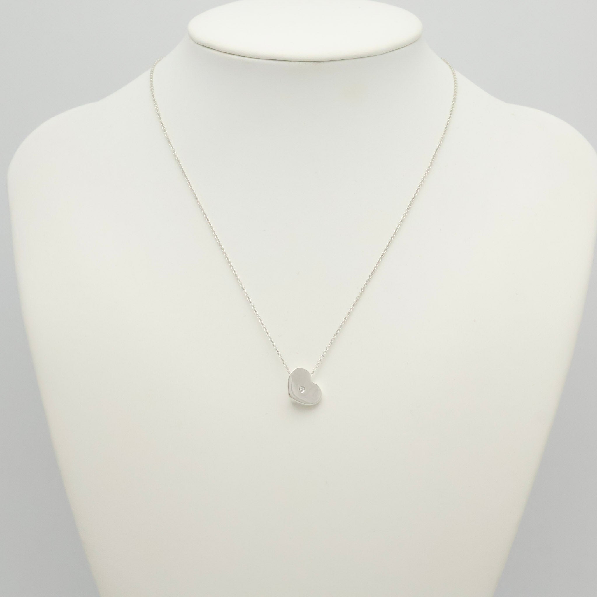   Tiffany & Co. Modern Heart 1P Diamond Necklace Sterling Silver 925
