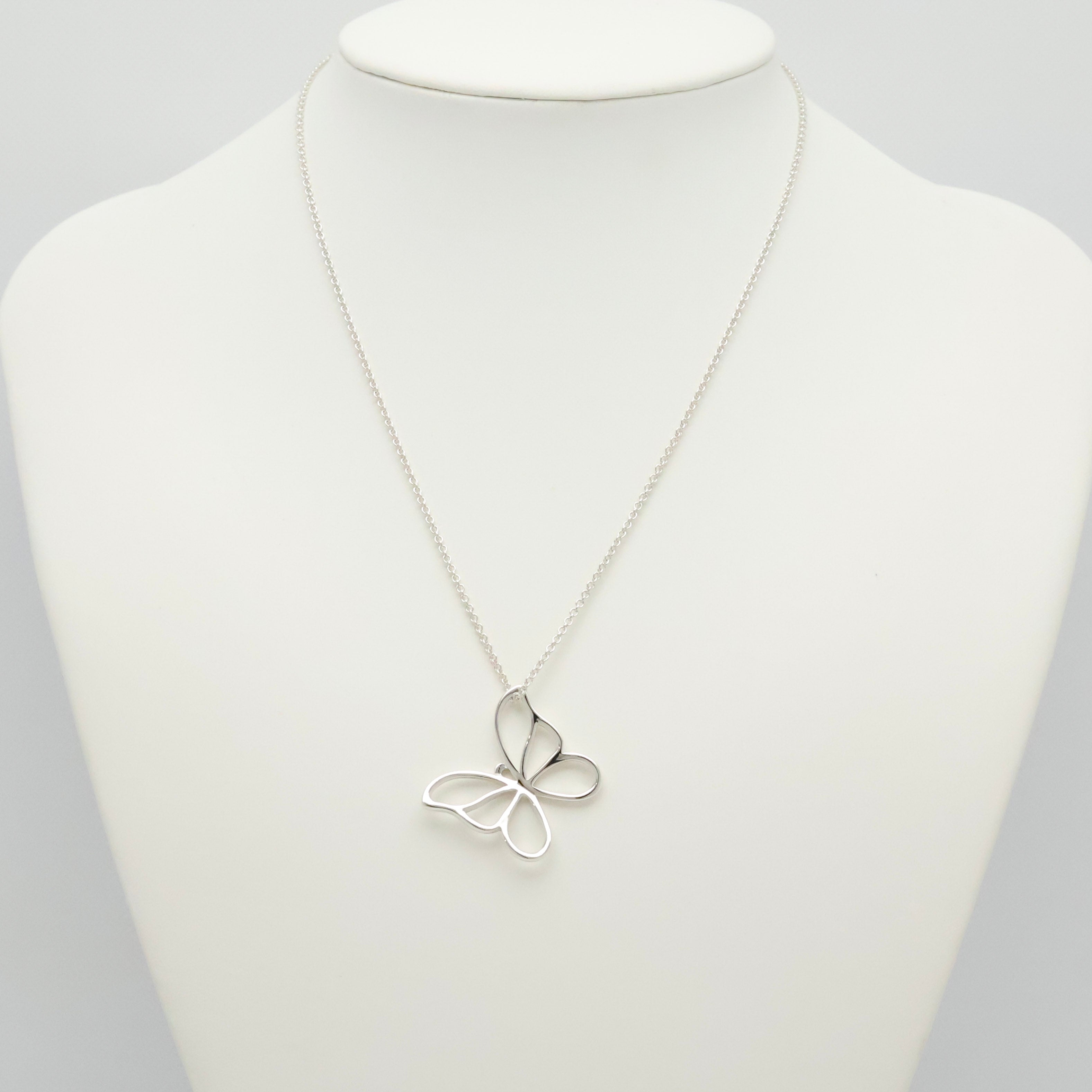 TIFFANY&Co. オープン バタフライ 蝶 ネックレス AG925