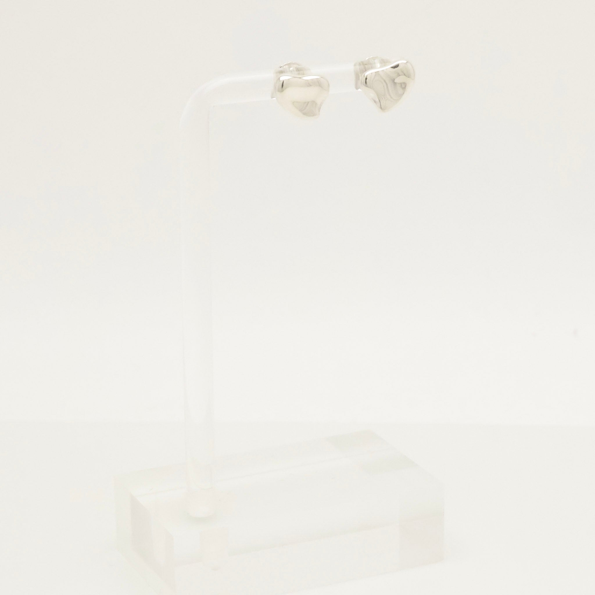 Tiffany & Co. Elsa Peretti Full Heart Stud Earrings Sterling Silver 925 
