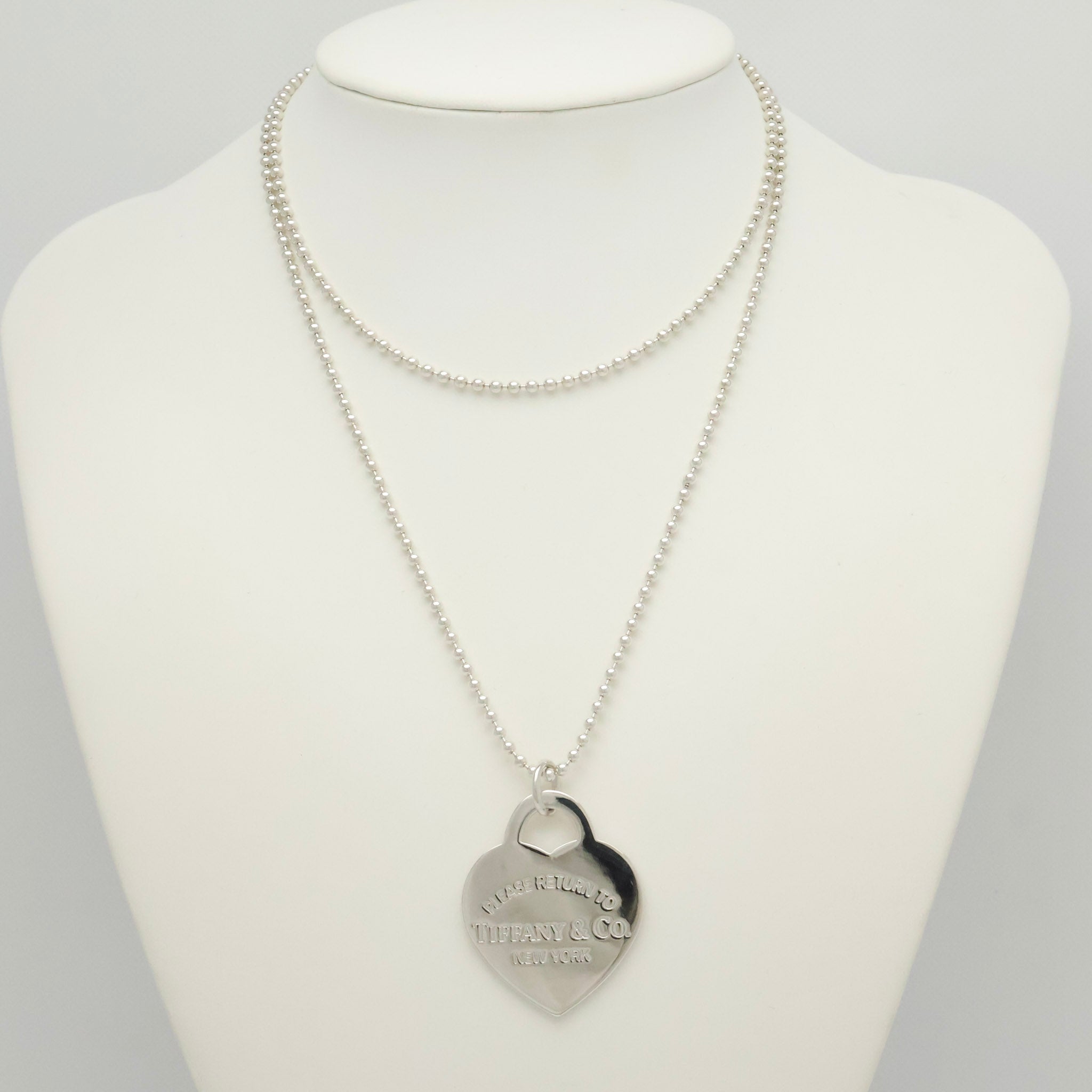 TIFFANY&Co. リターントゥ ティファニー ラージ ハート タグ ボール チェーン ネックレス AG925