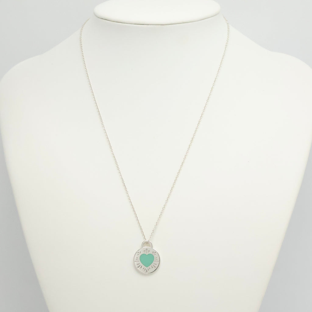 TIFFANY&Co. リターントゥ ティファニー ラウンド タグ エナメル ハート ネックレス AG925