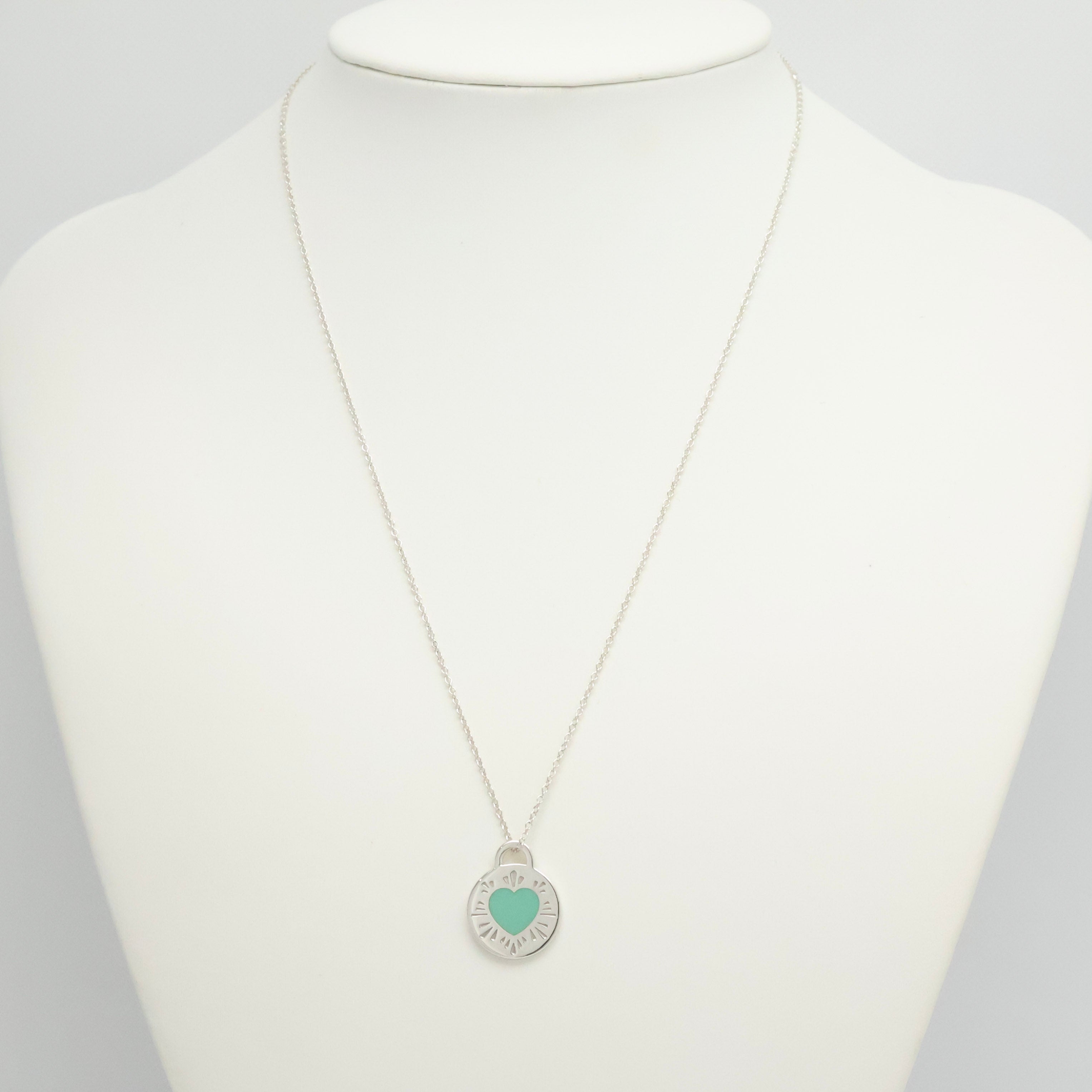 TIFFANY&Co. リターントゥ ティファニー ラウンド タグ エナメル ハート ネックレス AG925