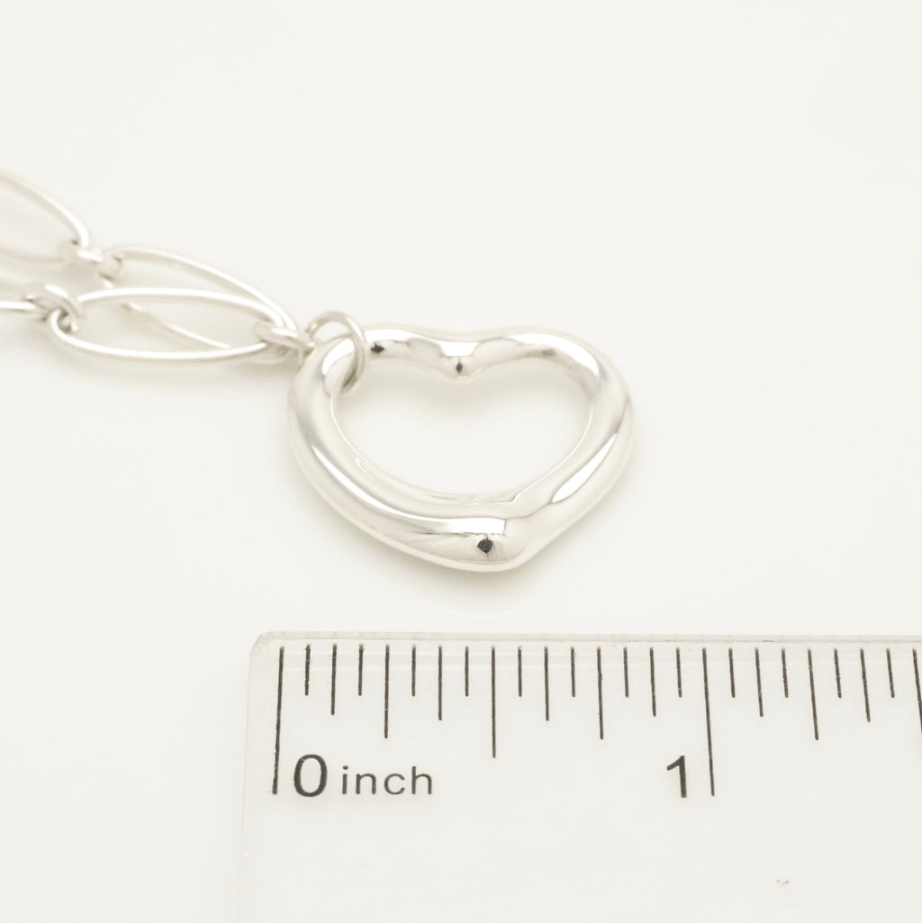TIFFANY&Co. オープン ハート 22mm エルサペレッティ オーバル リンク チェーン ブレスレット AG925