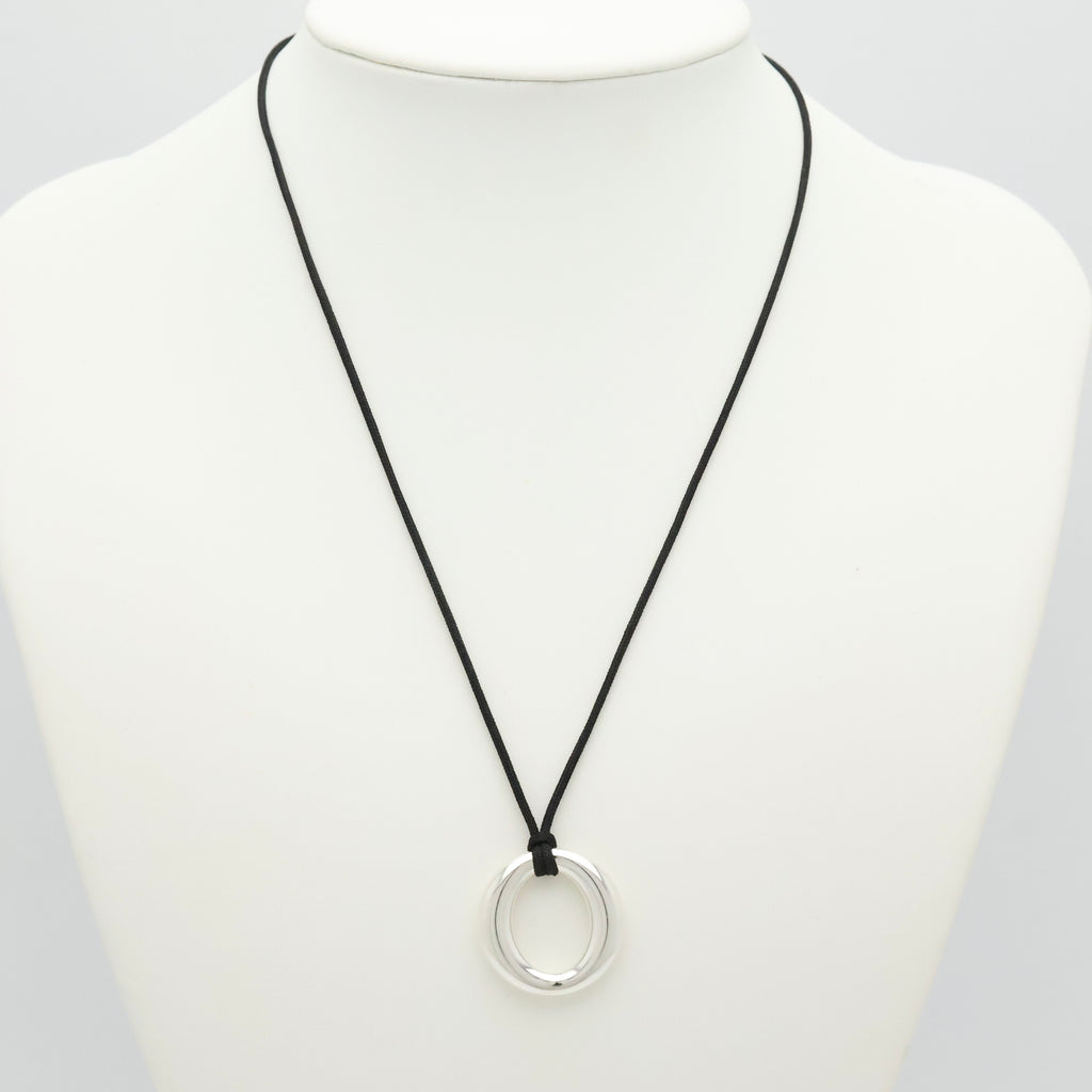  Tiffany & Co. Seviana Silk Cord Necklace Sterling Silver 925