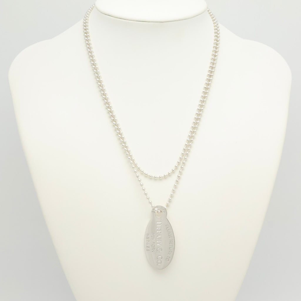 TIFFANY&Co.リターントゥ ティファニー オーバル タグ ボール チェーン ネックレス AG925