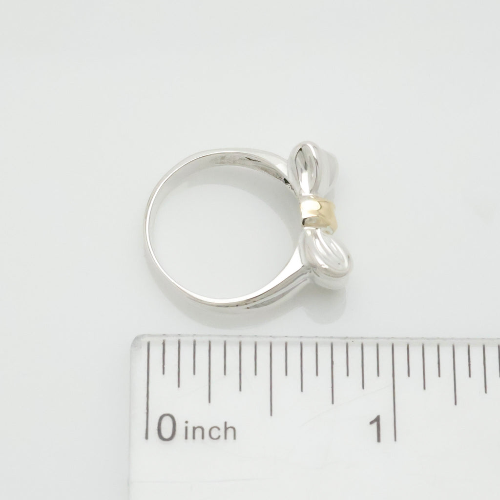 TIFFANY&Co. リボン コンビ リング 11号 AG925 AU750