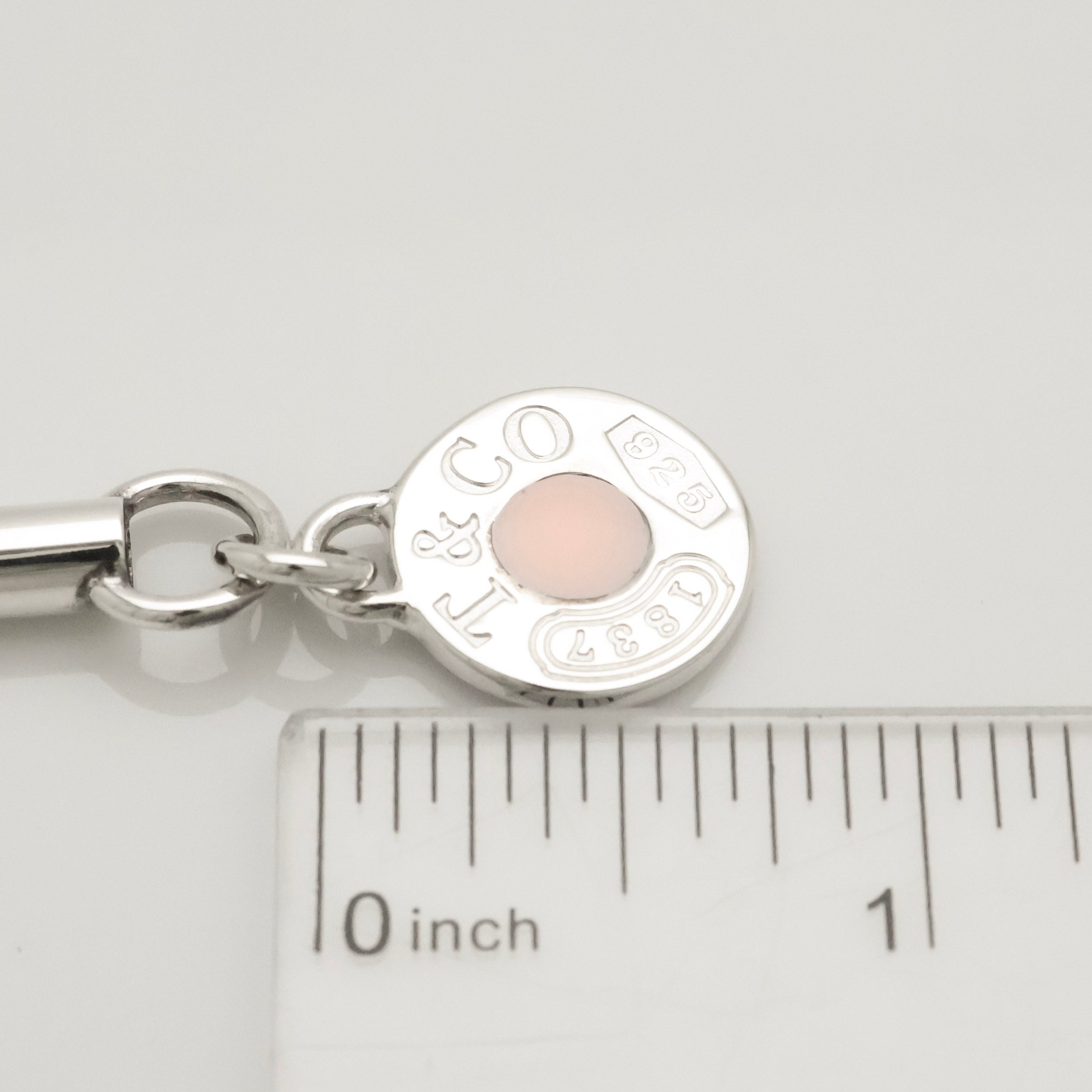 TIFFANY&Co. 1837 ロゴ ラウンド サークル ピンク エナメル ストラップ AG925