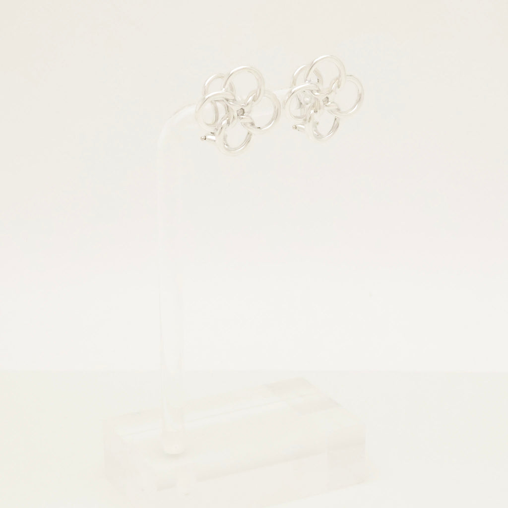 Tiffany & Co. Quadrifoglio Four Leaf Clover Clip-On Earrings Sterling Silver 925
