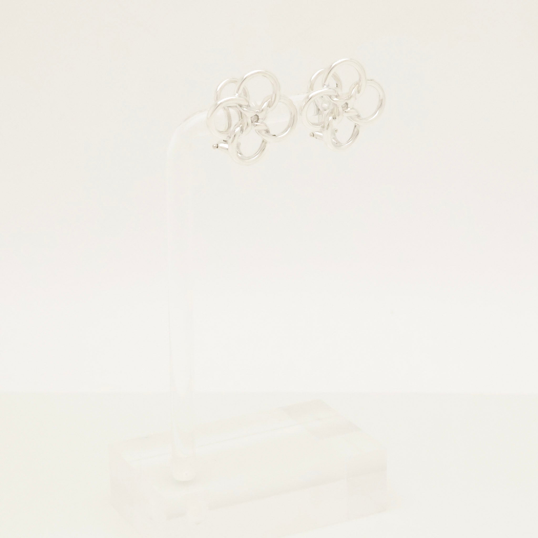 Tiffany & Co. Quadrifoglio Four Leaf Clover Clip-On Earrings Sterling Silver 925