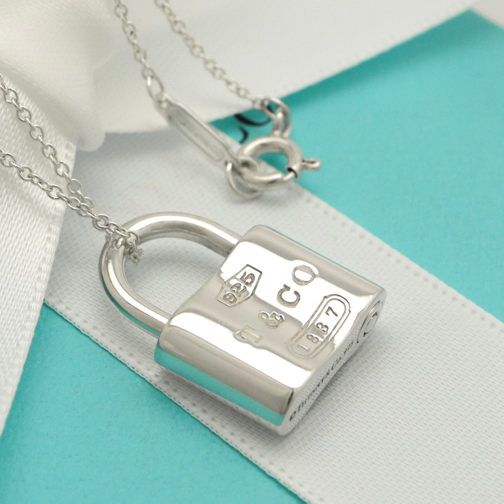 Tiffany & Co 1837 Padlock Necklace Pendant Sterling Silver 925