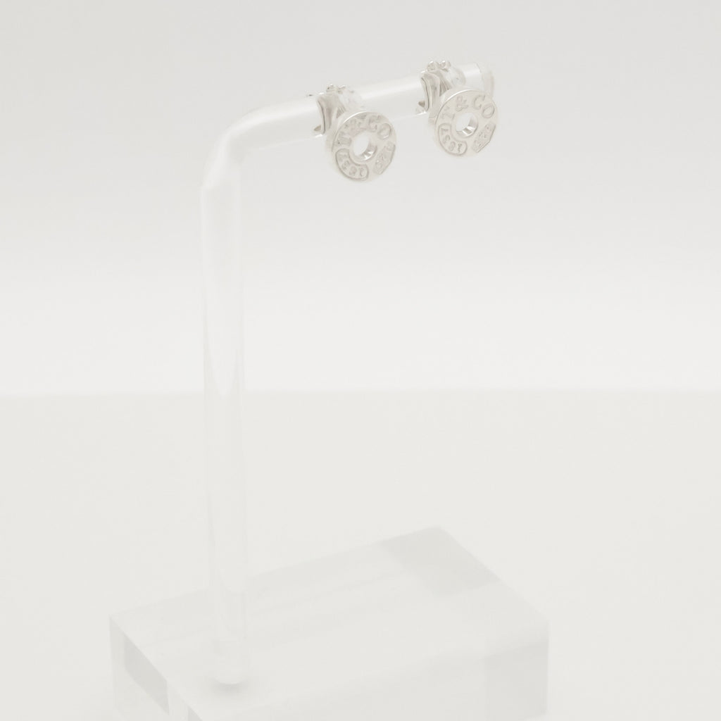 Tiffany & Co. 1837 Round Circle Stud Earrings Sterling Silver 925 