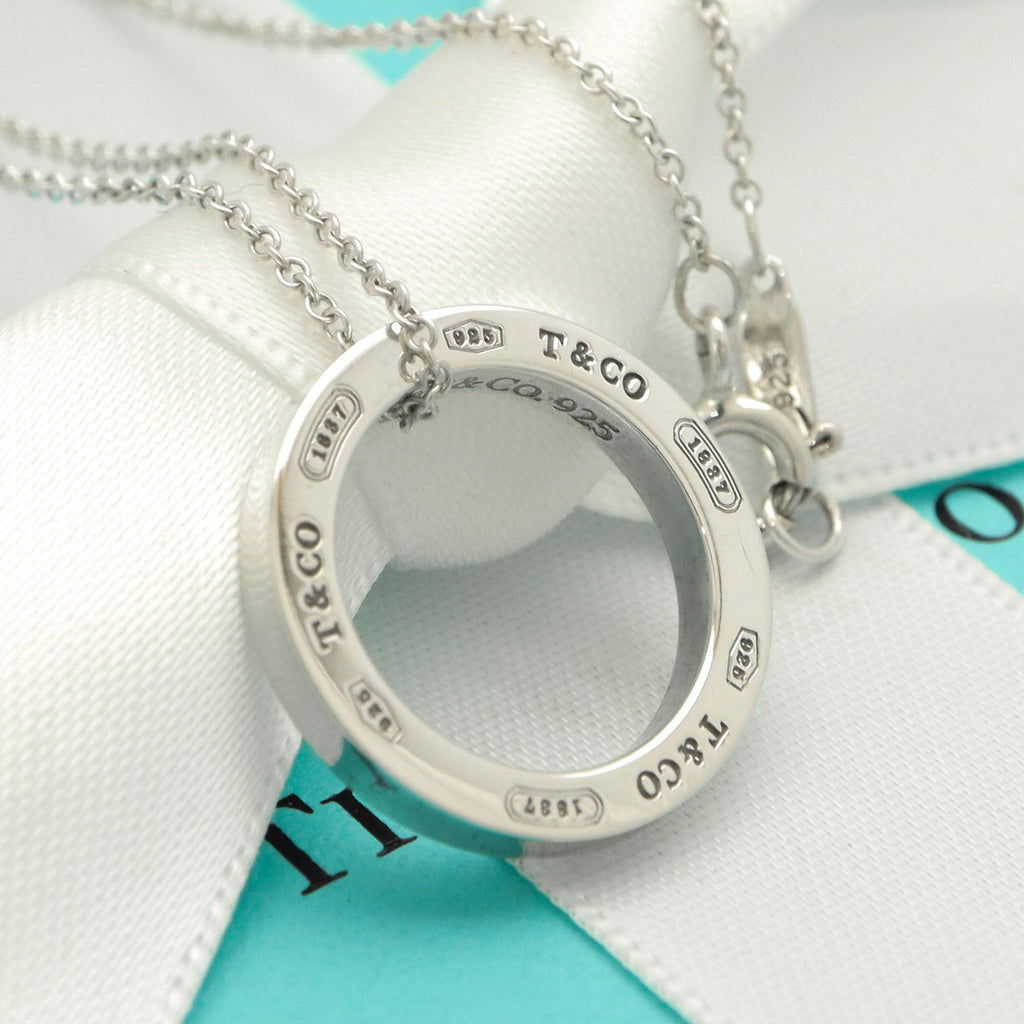 Tiffany & Co. Round Circle Pendant Necklace Sterling Silver 925