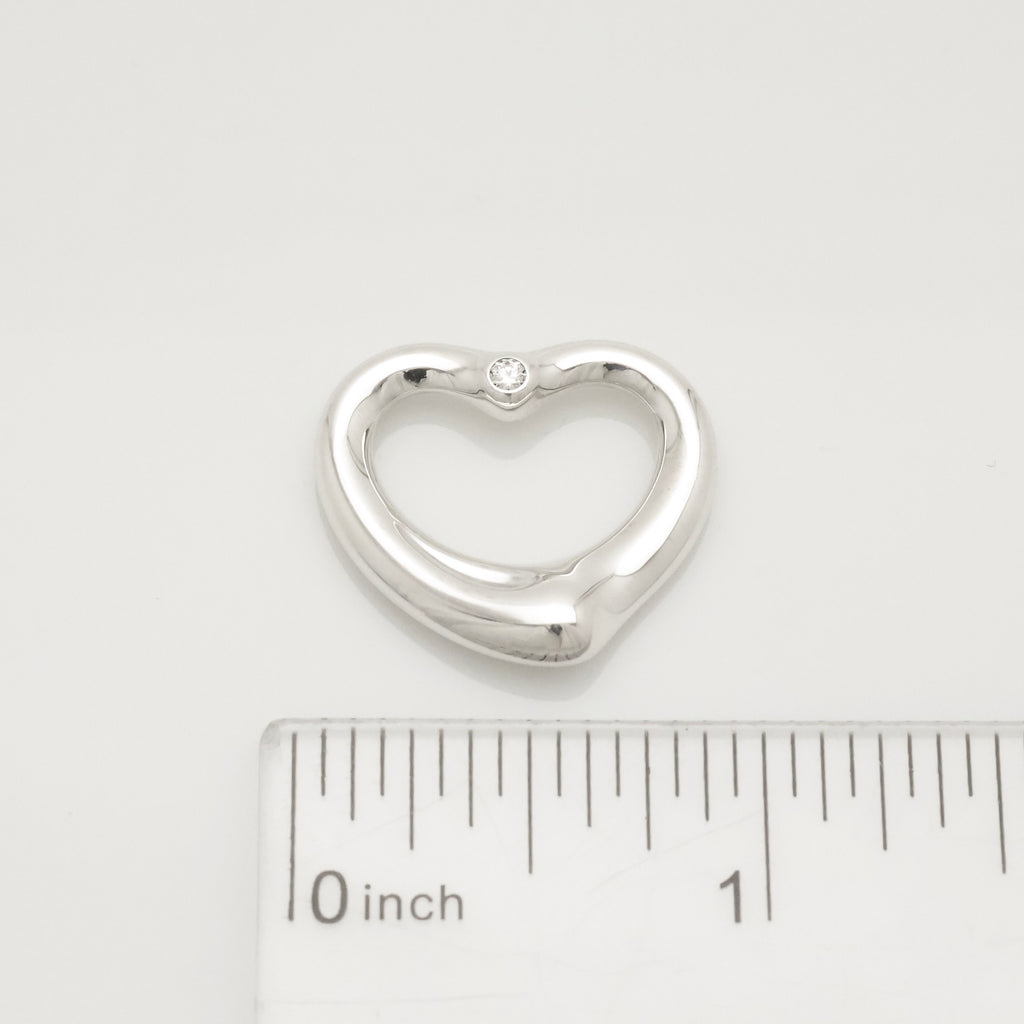 TIFFANY&Co. オープンハート 22mm 1P ダイヤモンド エルサペレッティ チャーム AG925