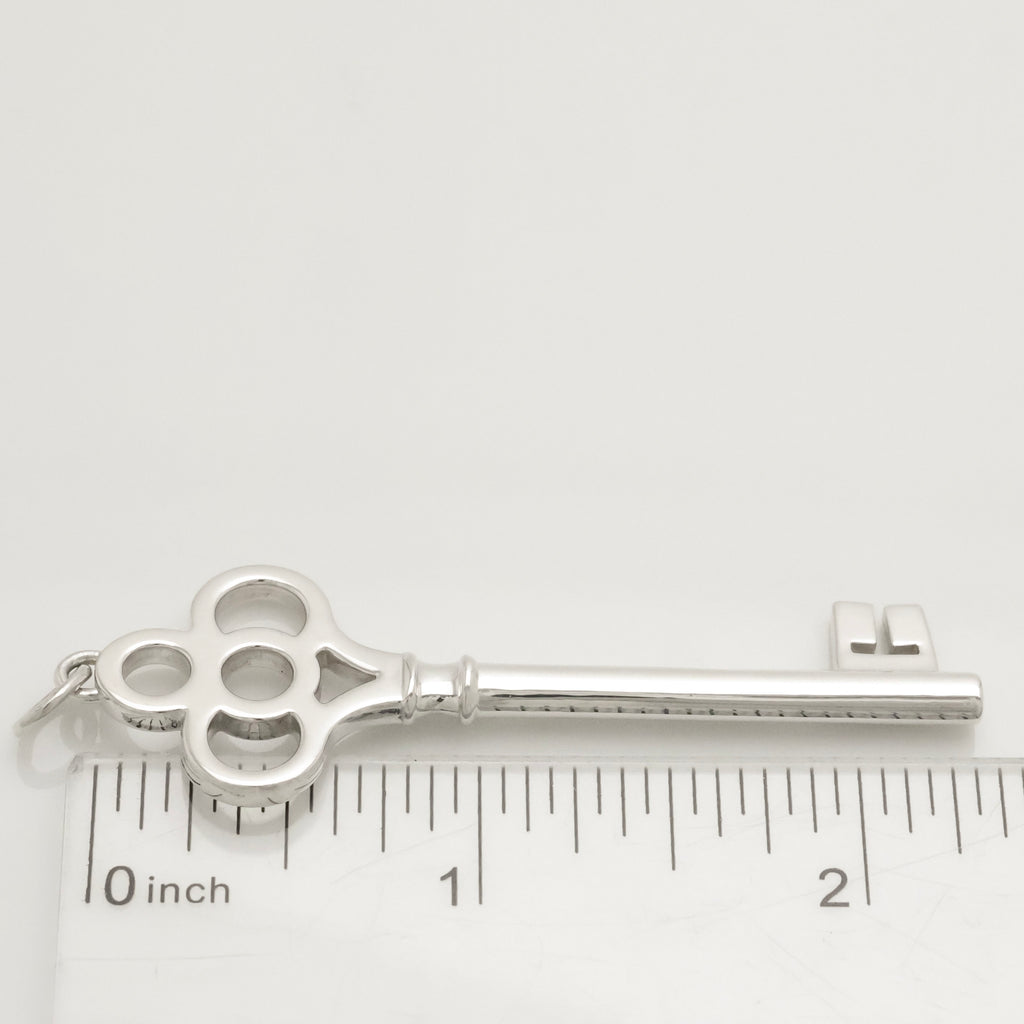 Tiffany & Co. LARGE Crown Key Pendant Charm Sterling Silver 925