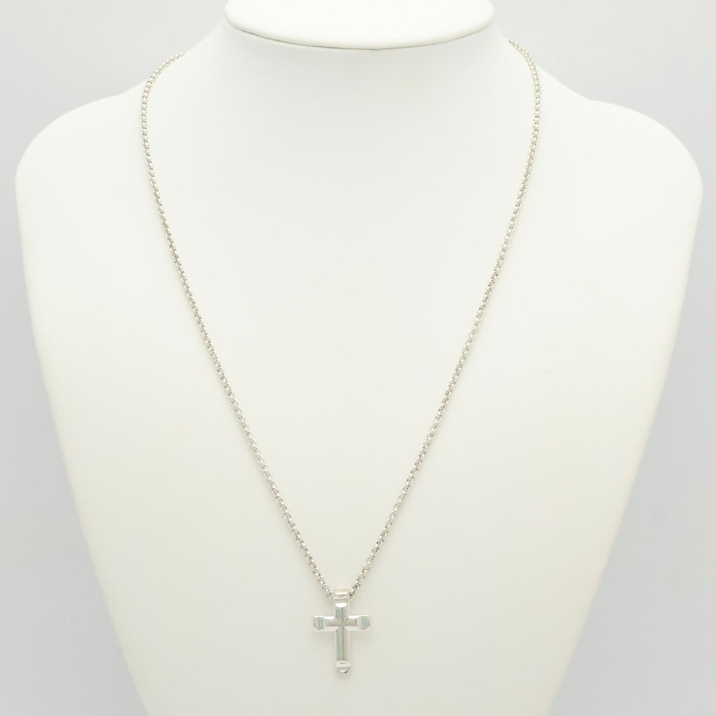  Tiffany & Co. Picasso Groove Cross Necklace Sterling Silver 925 