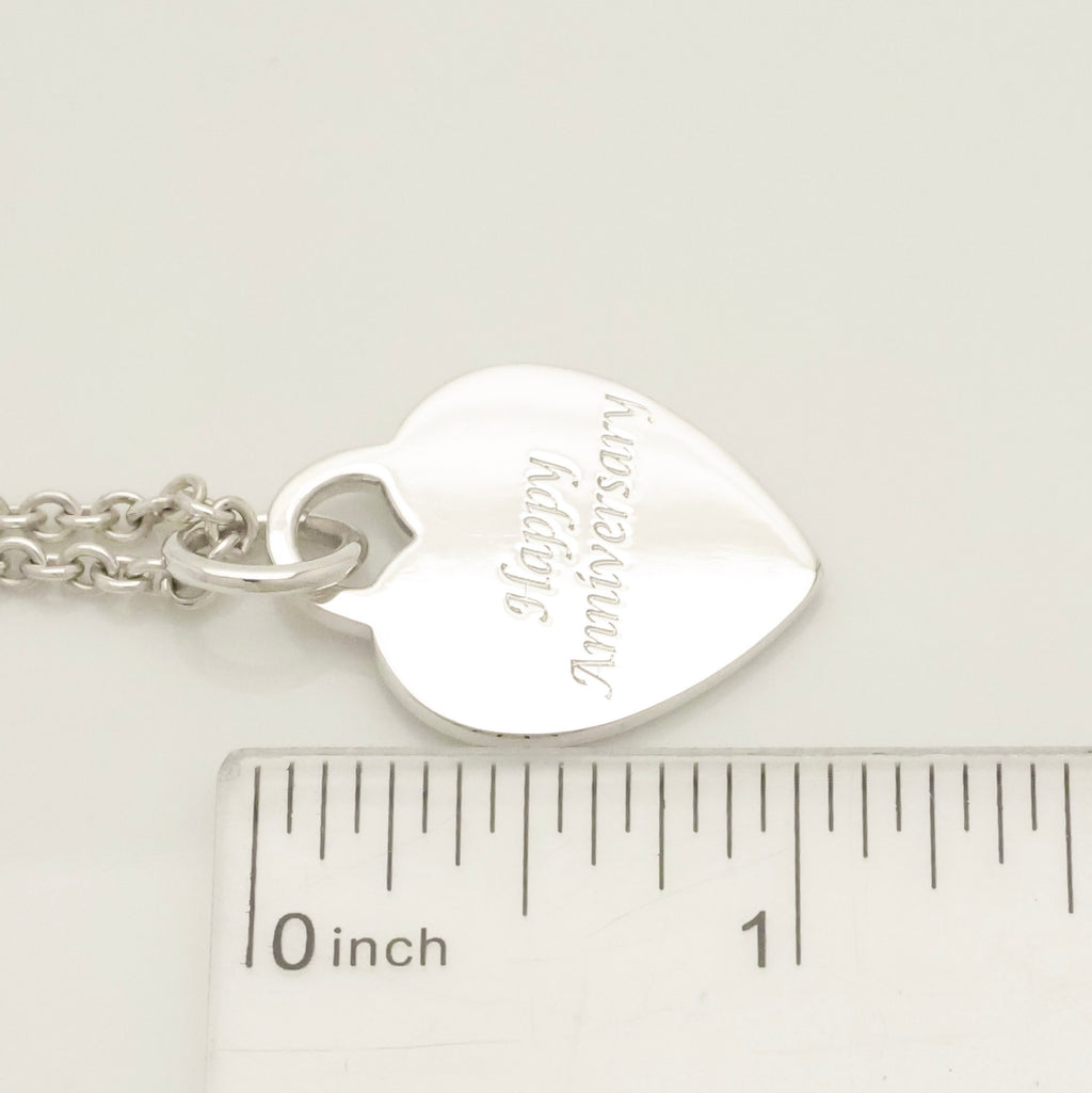Tiffany & Co. Happy Anniversary Heart Tag Necklace Sterling Silver 925