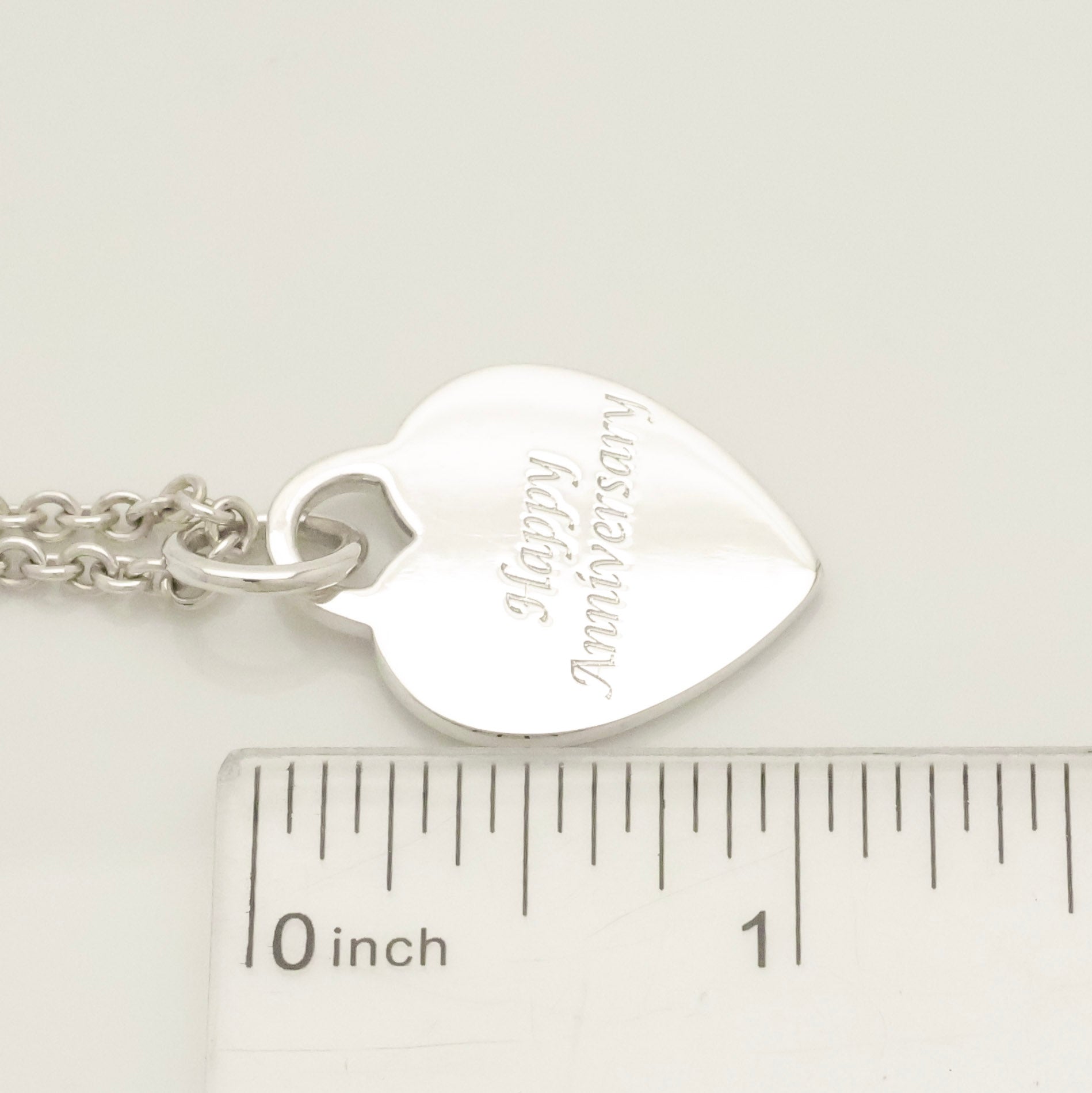 Tiffany & Co. Happy Anniversary Heart Tag Necklace Sterling Silver 925