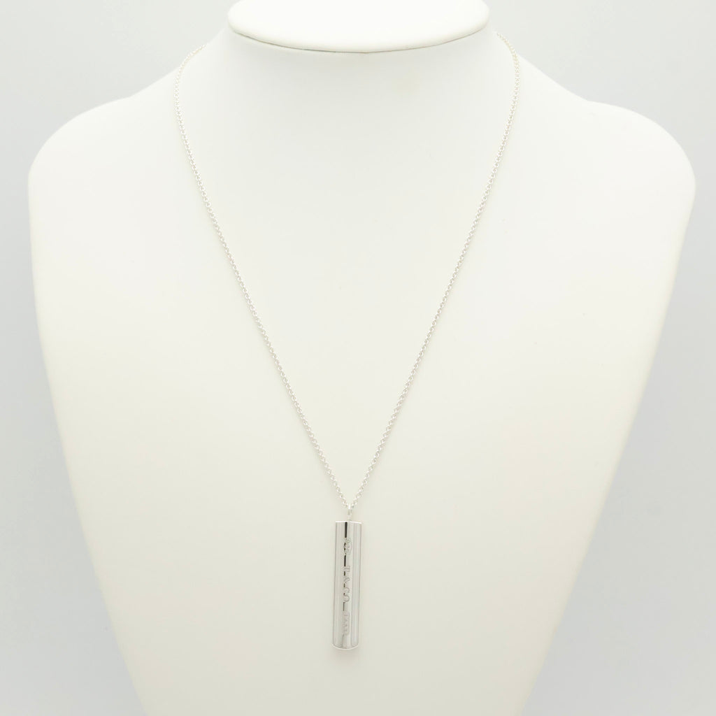 TIFFANY & Co. 1837 Bar Plate Pendant Necklace Chain Sterling Silver 925