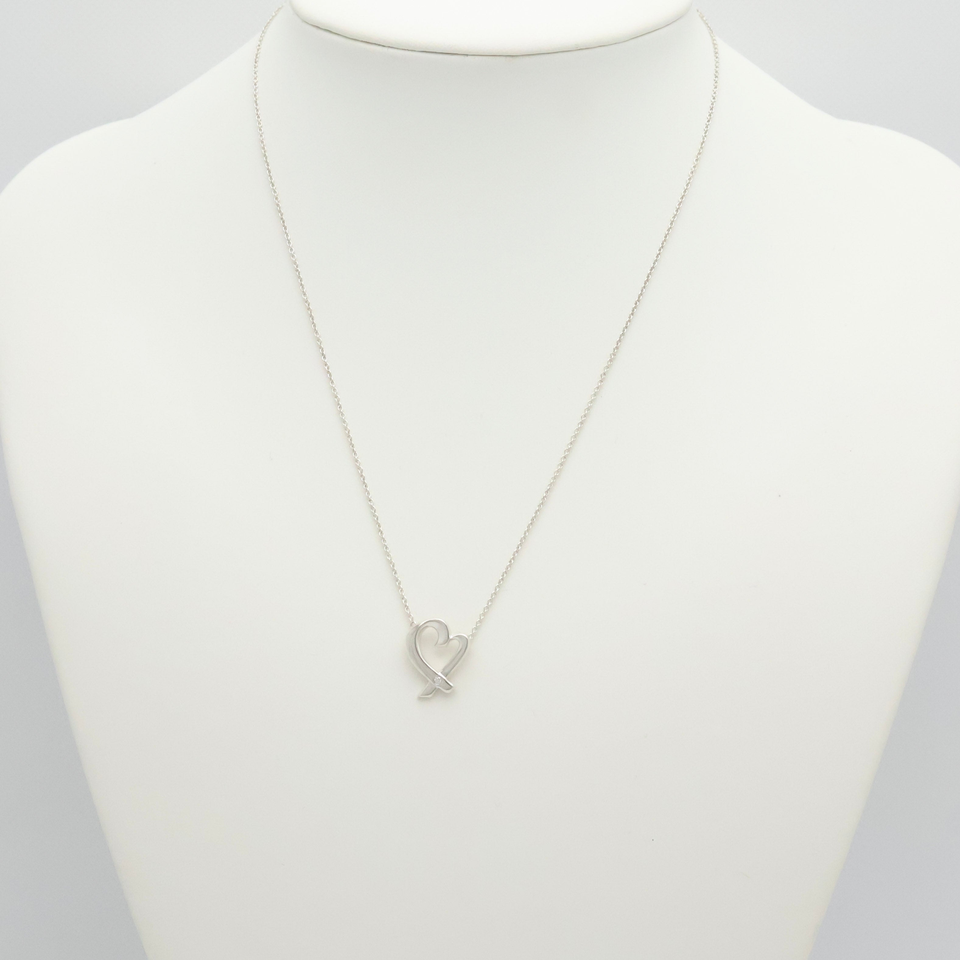 TIFFANY&Co. ラビング ハート 1P ダイヤモンド パロマピカソ ネックレス AG925