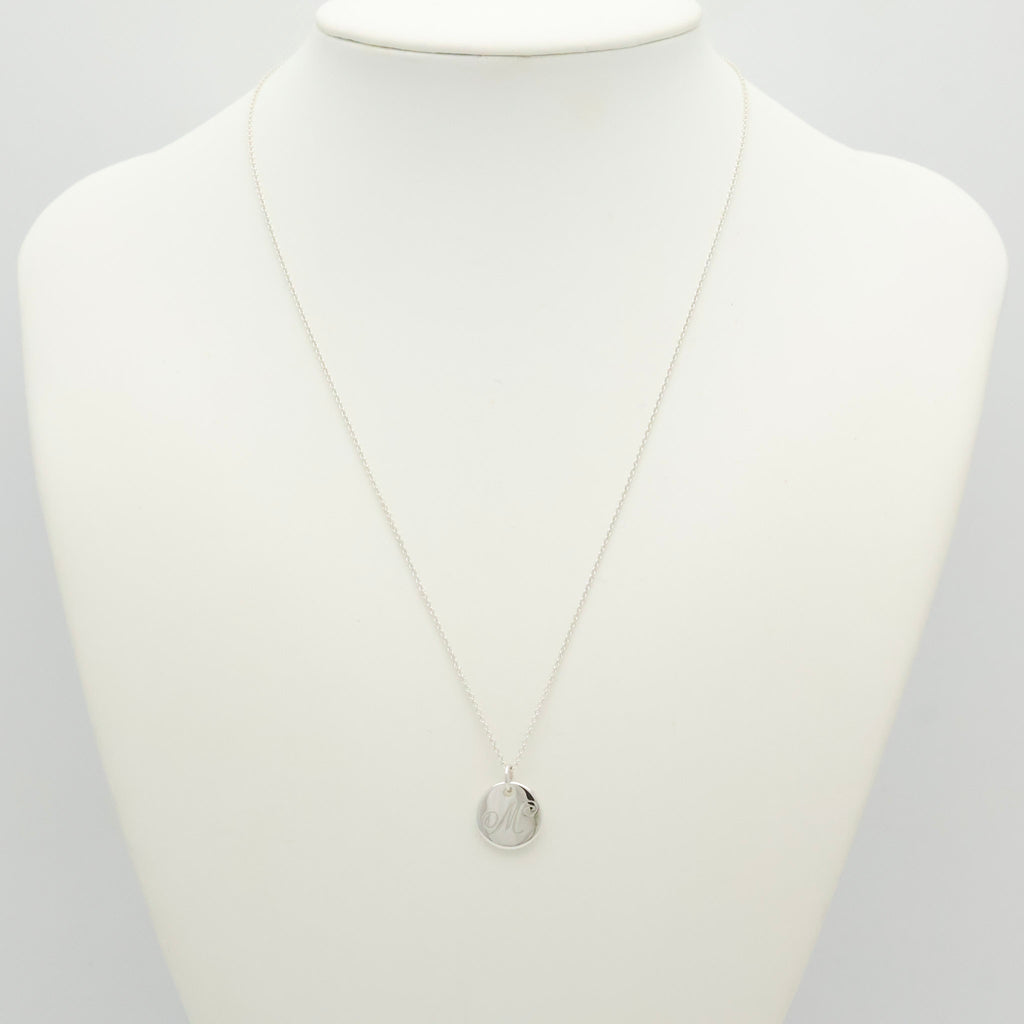 TIFFANY&Co. ノーツ レター ラウンド イニシャル M ディスク ネックレス AG925
