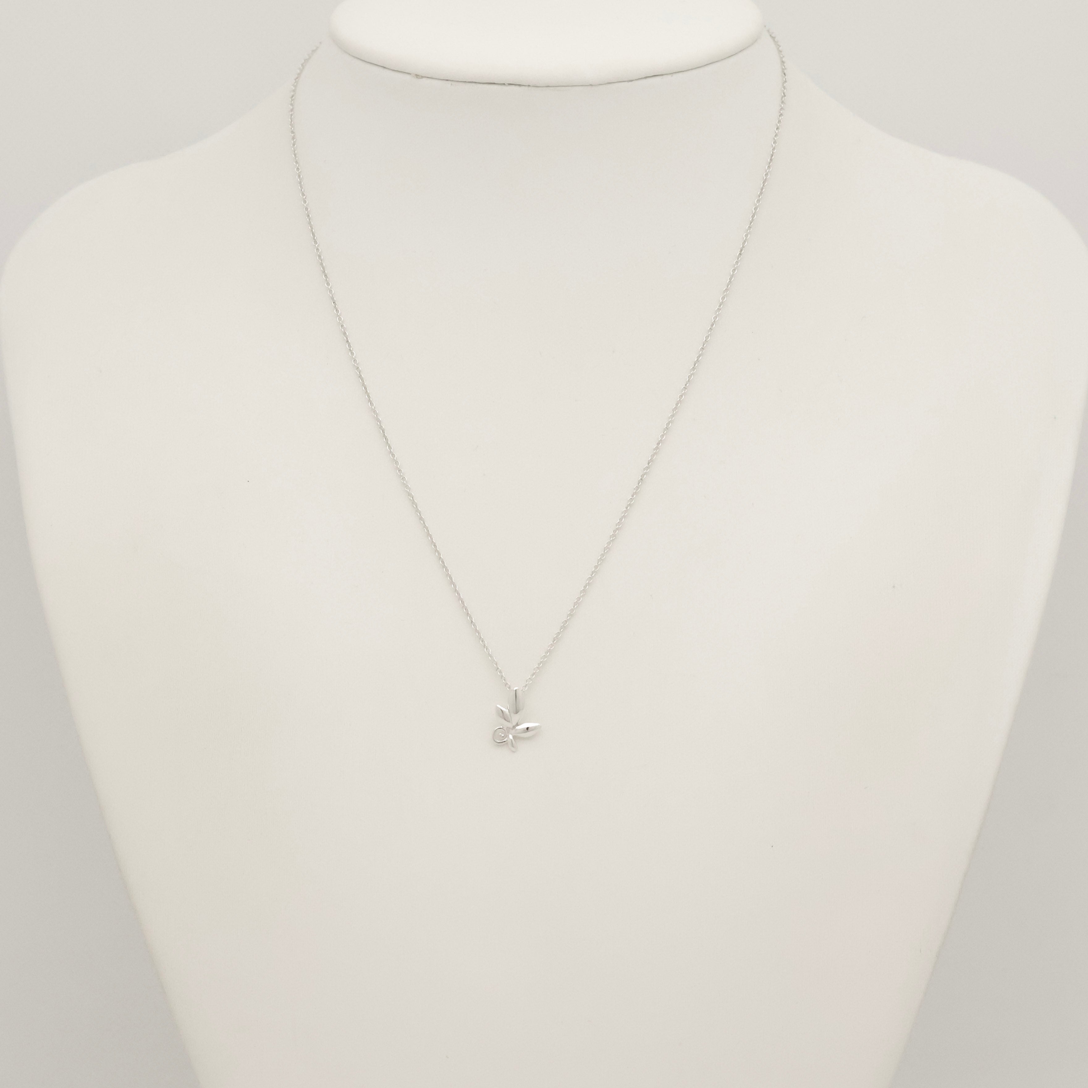 Tiffany & Co. Olive Leaf Necklace Sterling Silver 925 