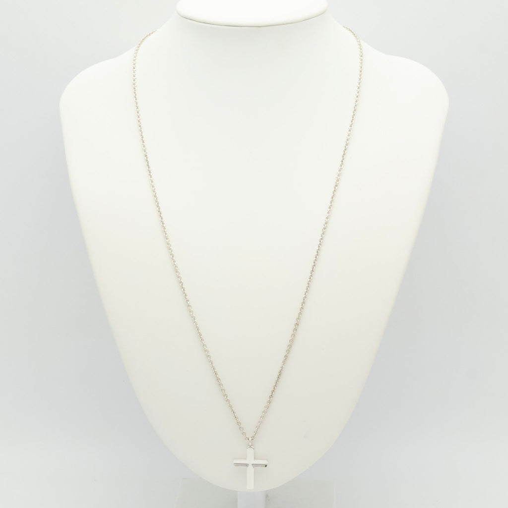  Tiffany & Co. Picasso Groove Cross Necklace Sterling Silver 925 