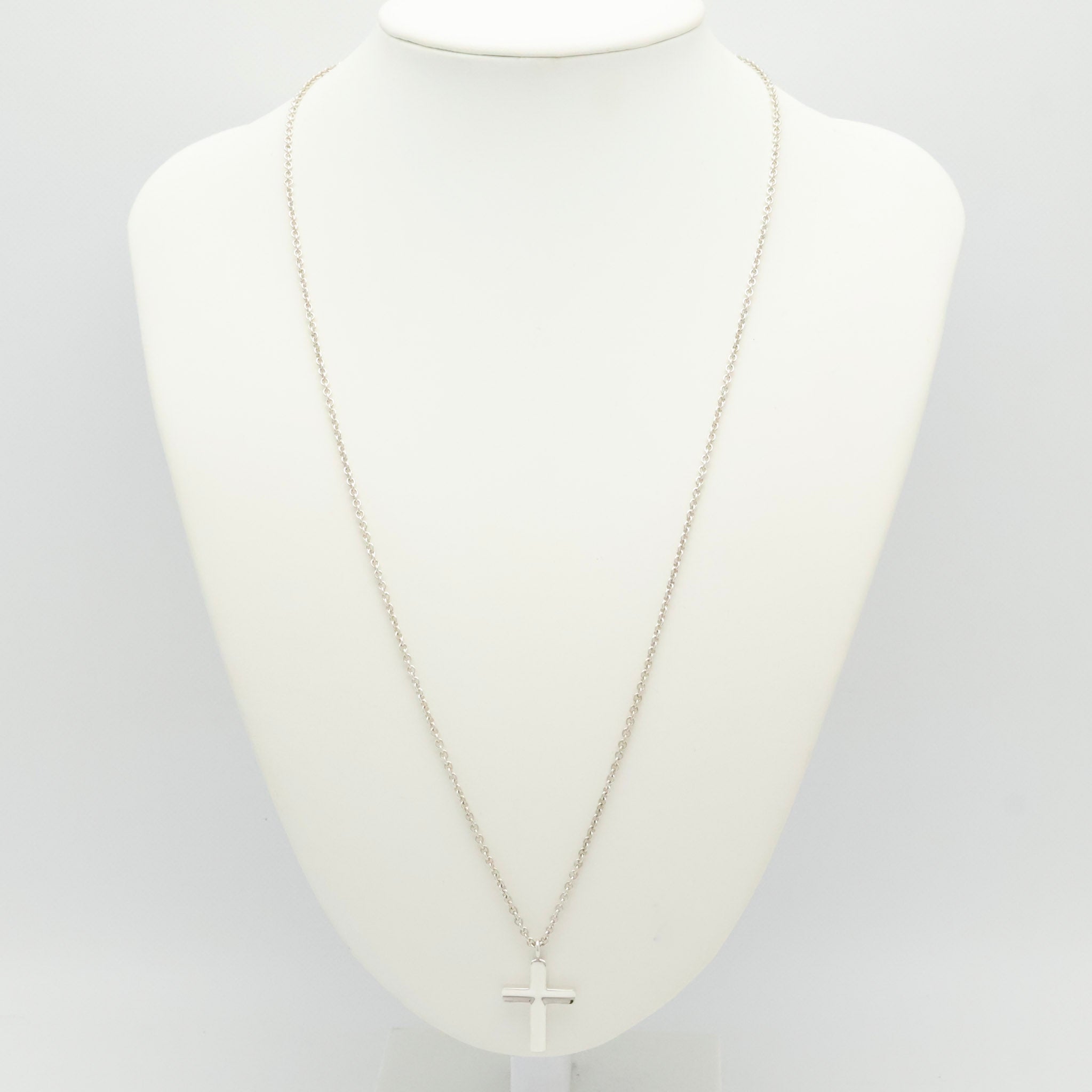  Tiffany & Co. Picasso Groove Cross Necklace Sterling Silver 925 