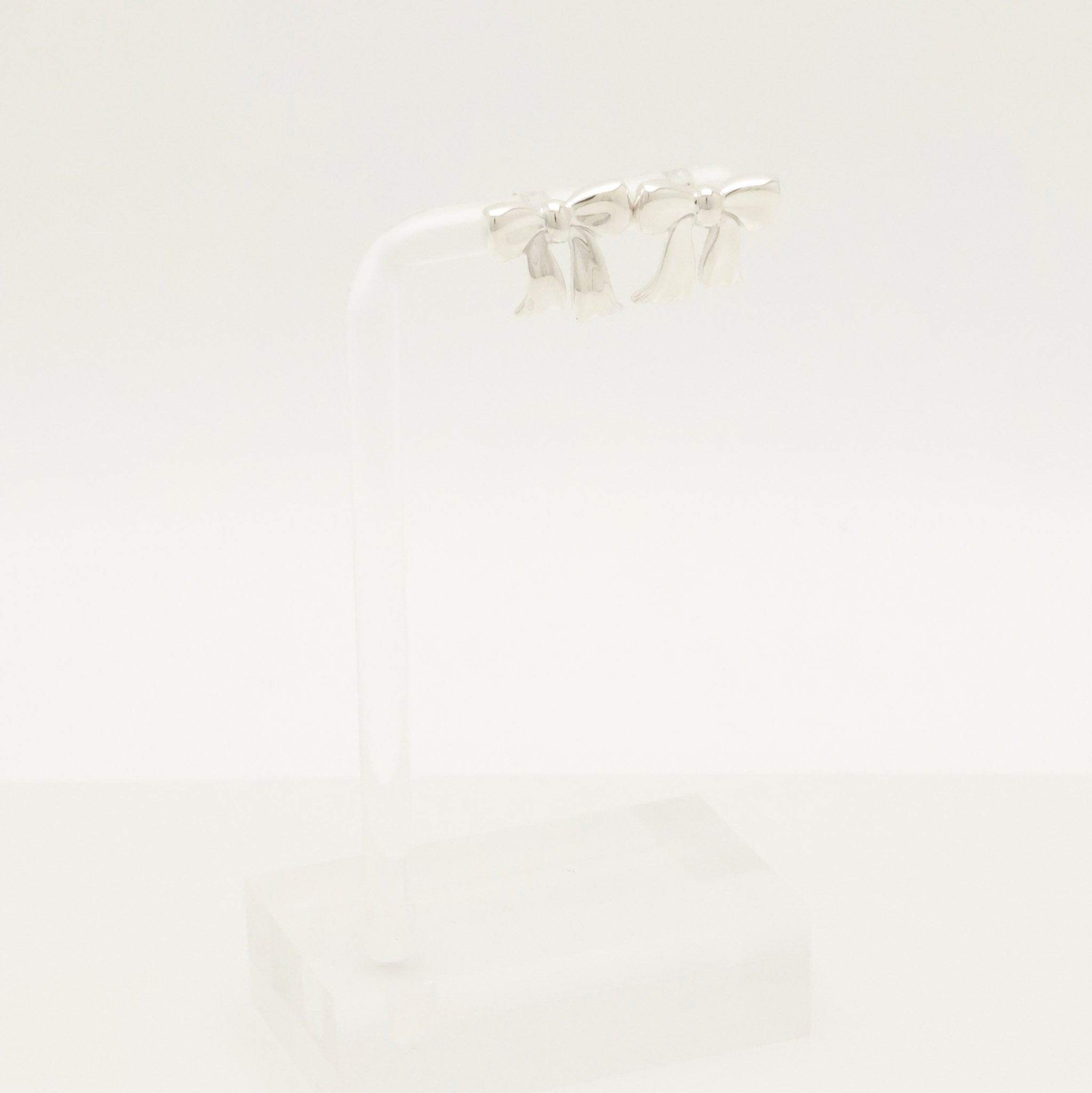 Tiffany & Co. Ribbon Bow Stud Earrings Sterling Silver 925