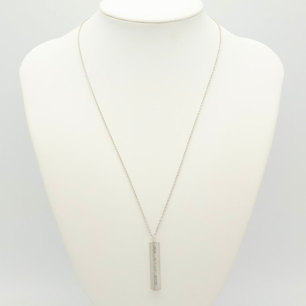 TIFFANY & Co. 1837 Bar Plate Pendant Necklace Chain Sterling Silver 925