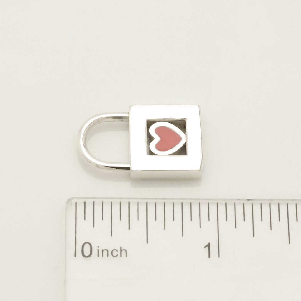 TIFFANY&Co. カデナ ロック レッド エナメル ハート ネックレス AG925