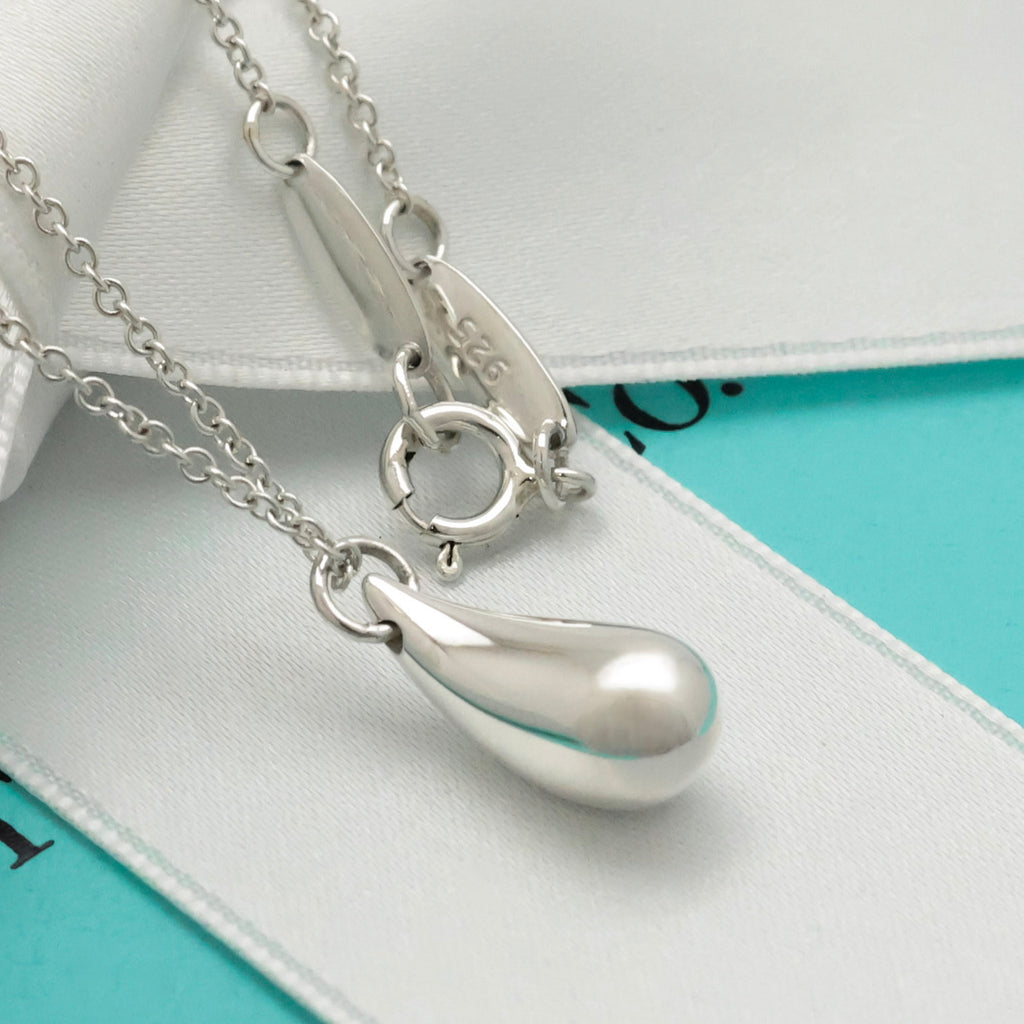 Tiffany & Co. Peretti Teardrop Necklace Pendant  Sterling Silver 925