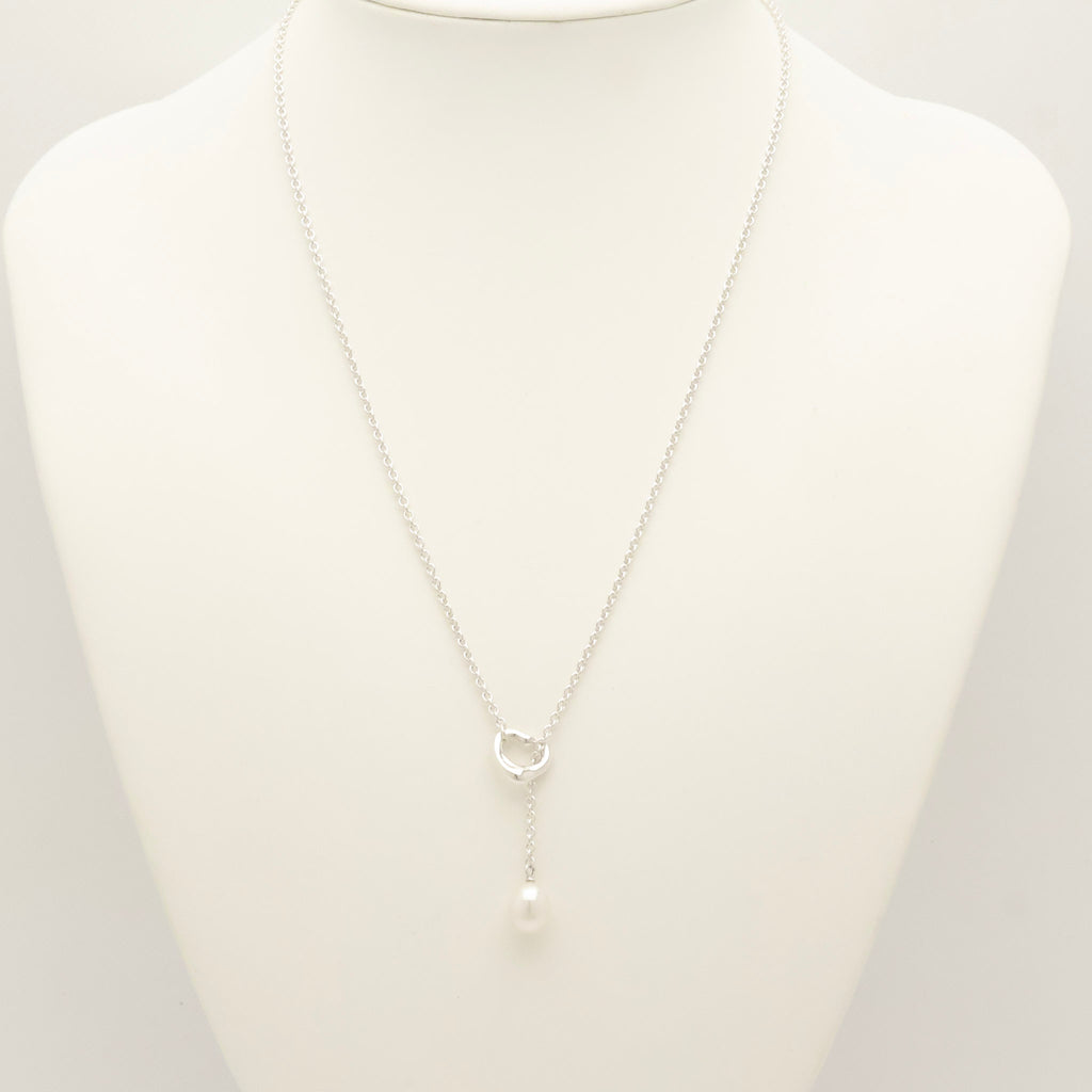 TIFFANY&Co. エルサ ペレッティ オープンハート ラリアット フレッシュウォーター パール ネックレス AG925