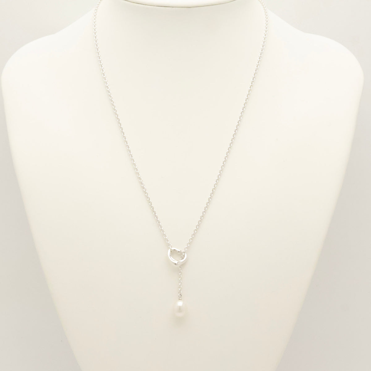 TIFFANY&Co. エルサ ペレッティ オープンハート ラリアット フレッシュウォーター パール ネックレス AG925