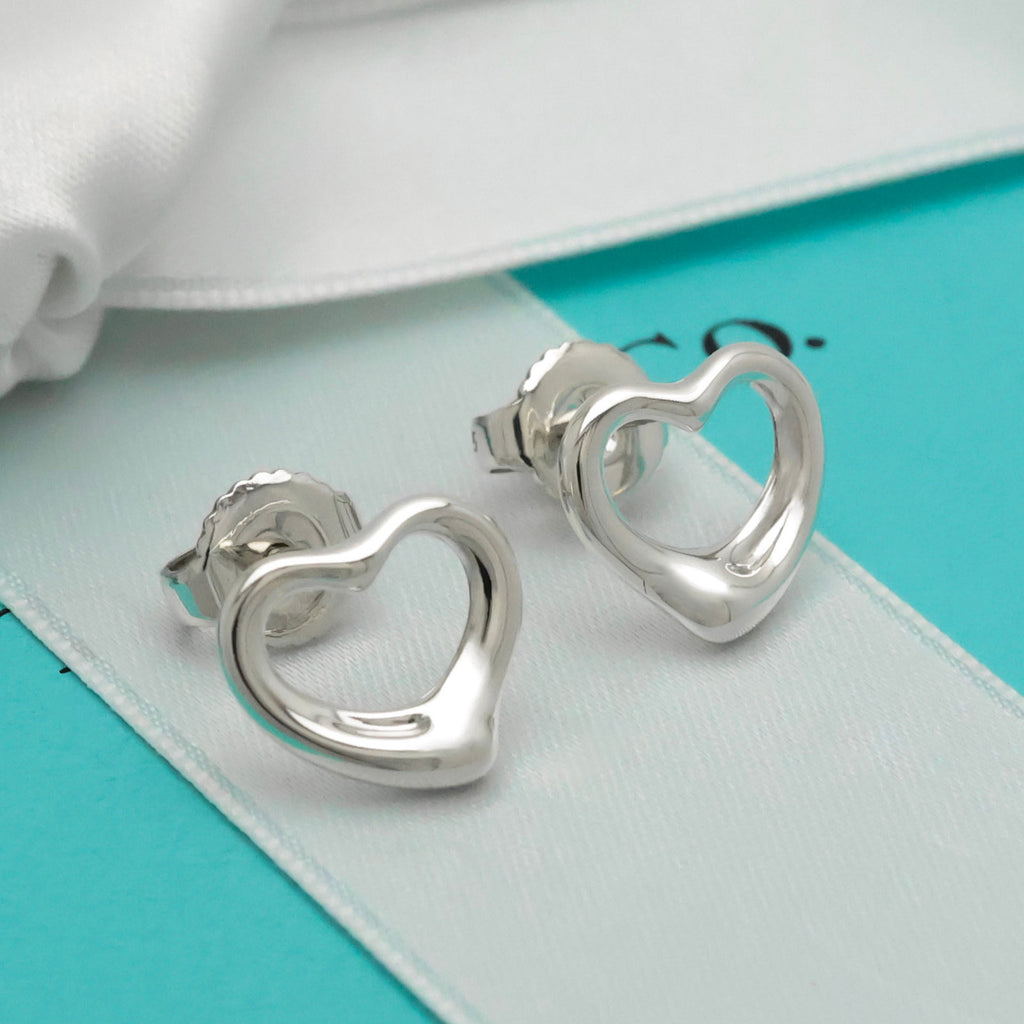 TIFFANY&Co.  オープンハート エルサペレッティ スタッド ピアス AG925