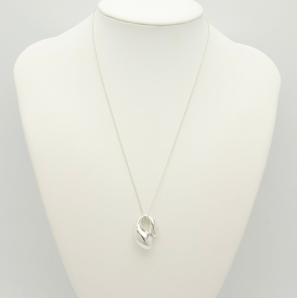Tiffany & Co. Elsa Peretti Sterling Silver Double Teardrop Pendant Necklace Sterling Silver 925