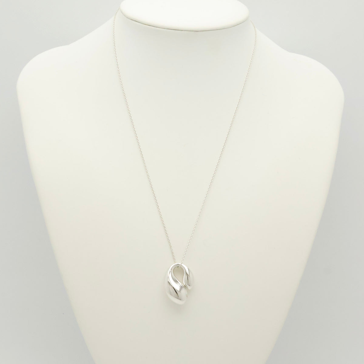 Tiffany & Co. Elsa Peretti Sterling Silver Double Teardrop Pendant Necklace Sterling Silver 925