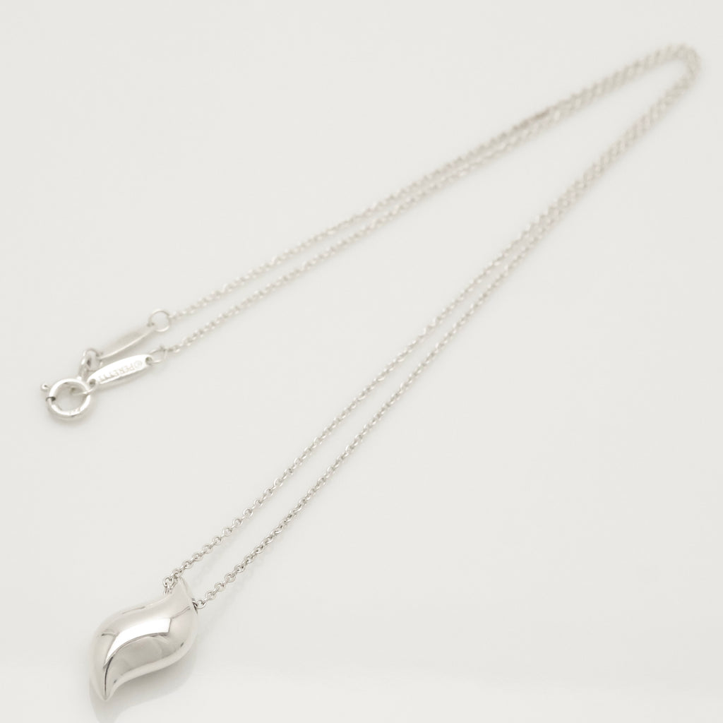 Tiffany & Co. Elsa Peretti Feather Pendant Necklace Sterling Silver 925