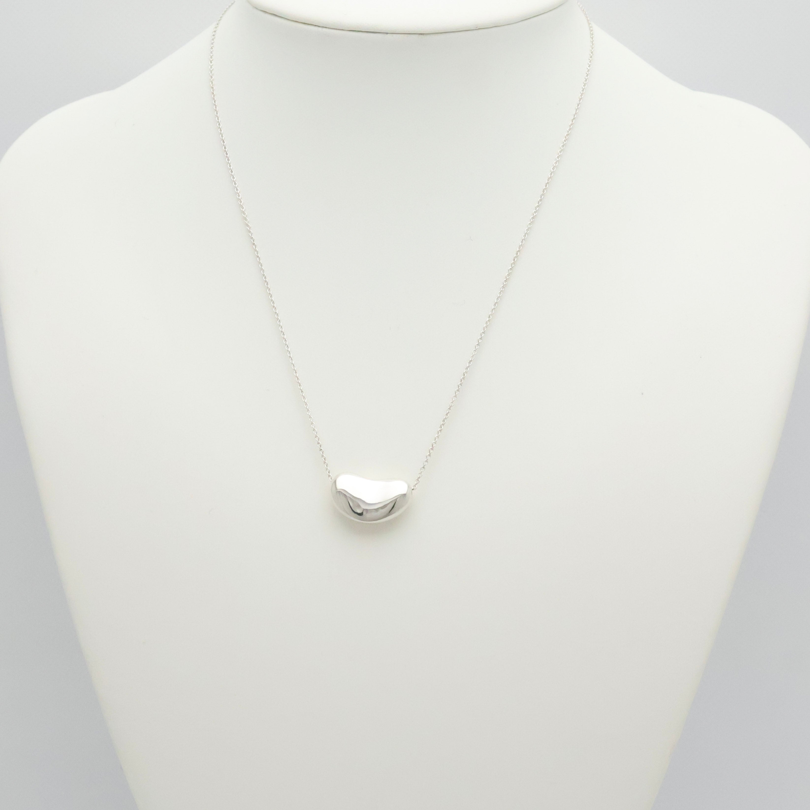  Tiffany & Co. Peretti Large  Bean Necklace  Sterling Silver 925 