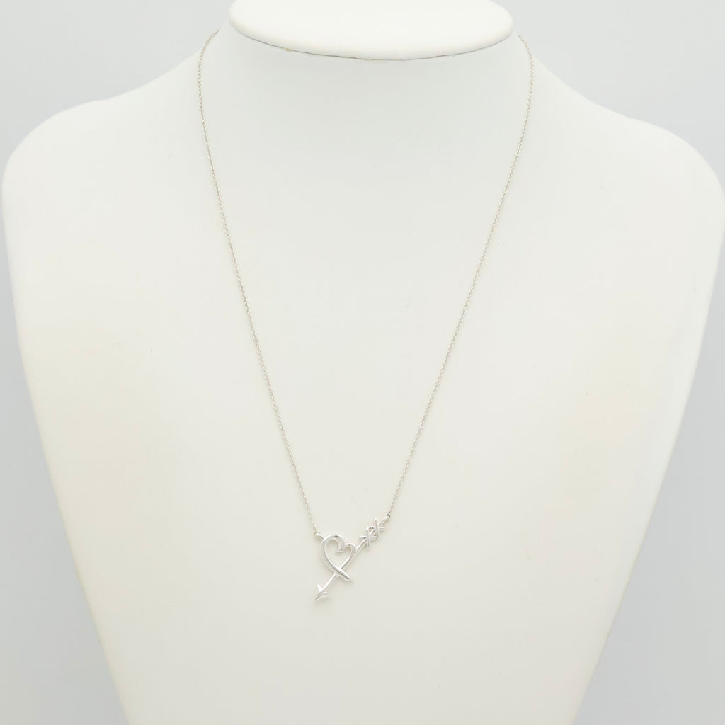  Tiffany & Co. Loving Heart Arrow Necklace Sterling Silver 925 