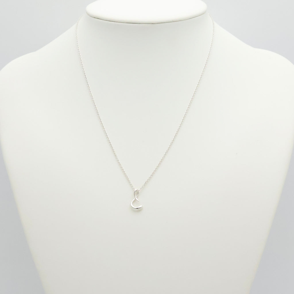 Tiffany & Co. Initial Letter "S" Pendant Necklace Sterling Silver 925