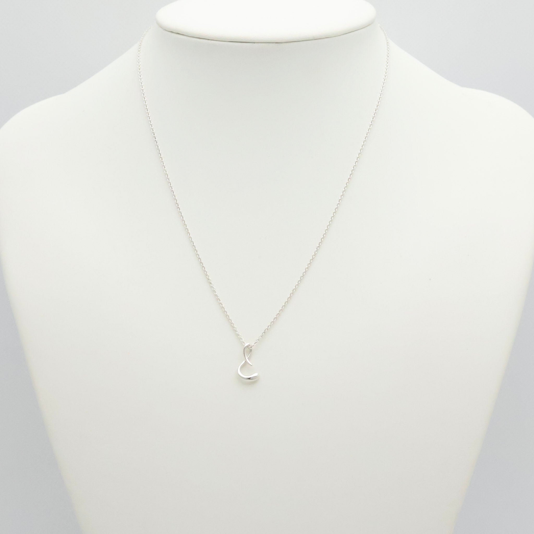 Tiffany & Co. Initial Letter "S" Pendant Necklace Sterling Silver 925