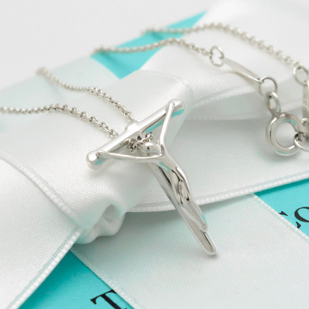 Tiffany & Co. Crucifix Cross Necklace Pendant Sterling Silver 925