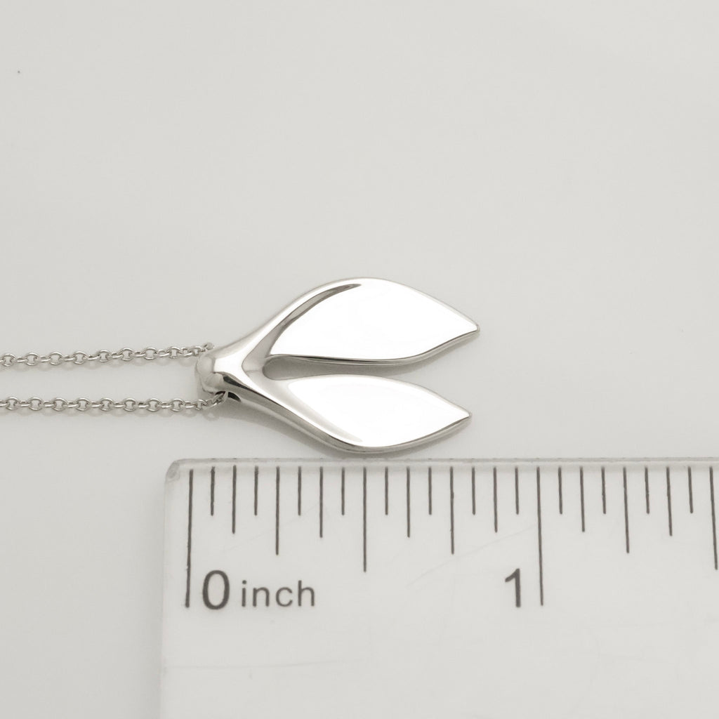 Tiffany & Co. Whale Tail Pendant Necklace Sterling Silver 925 