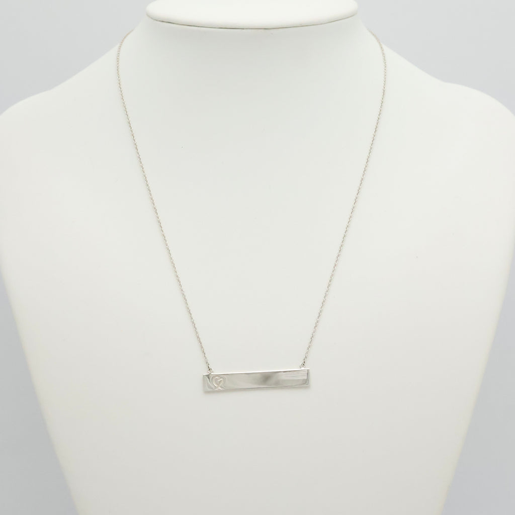 Tiffany & Co. Picasso Loving Heart Bar Necklace Sterling Silver 925