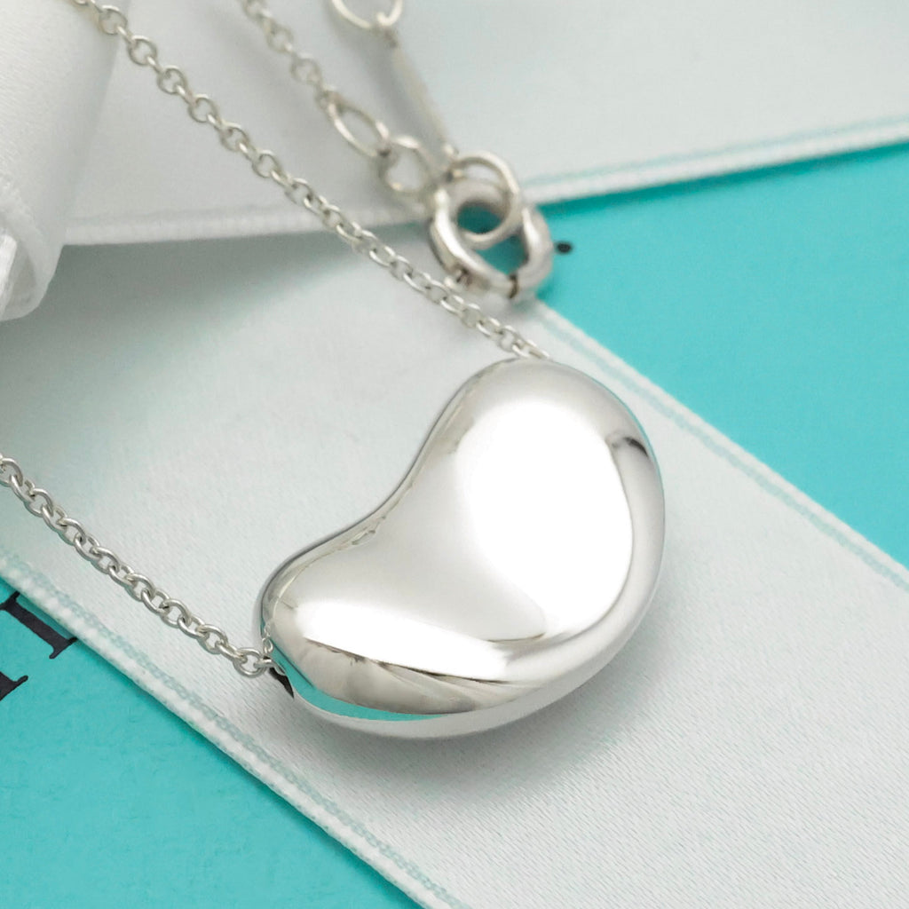  Tiffany & Co. Peretti Large  Bean Necklace  Sterling Silver 925 