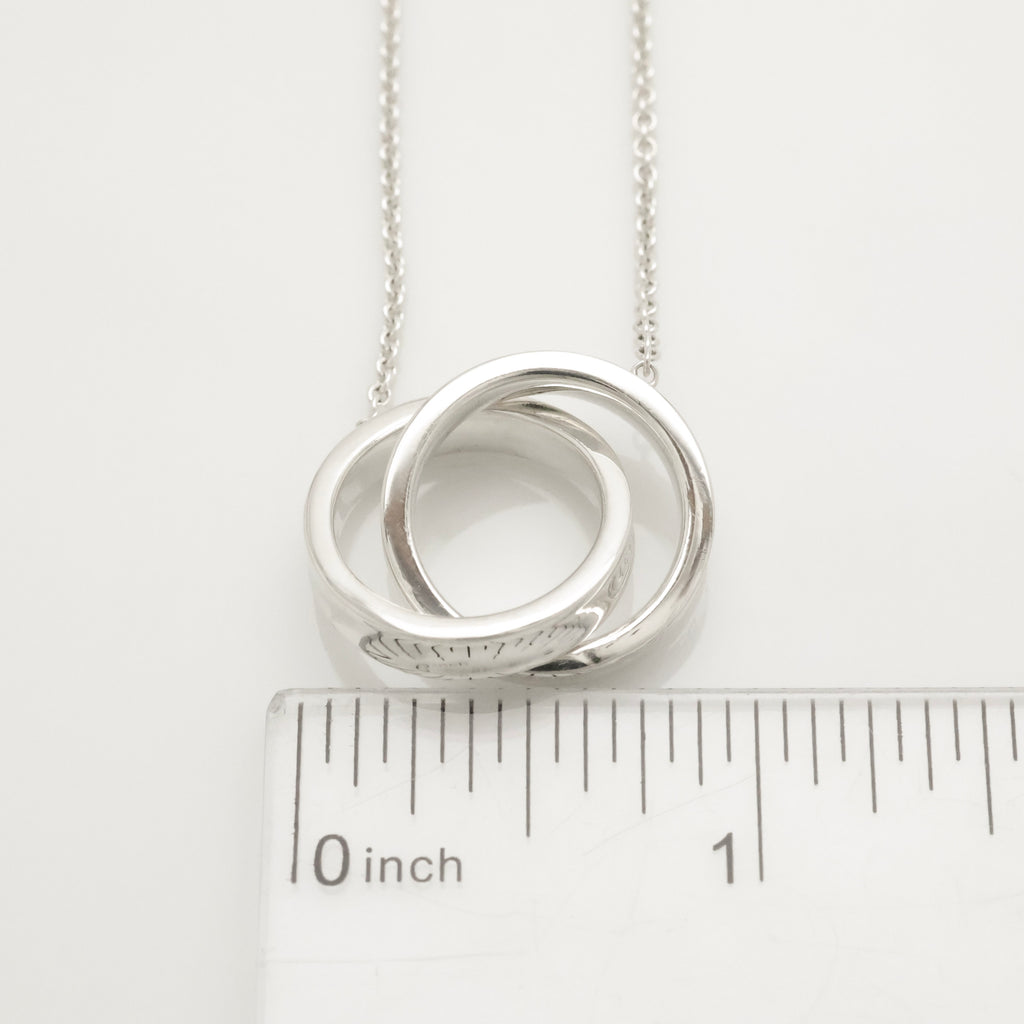 Tiffany & Co. 1837 Interlocking Circles Lariat Necklace Sterling Silver 925