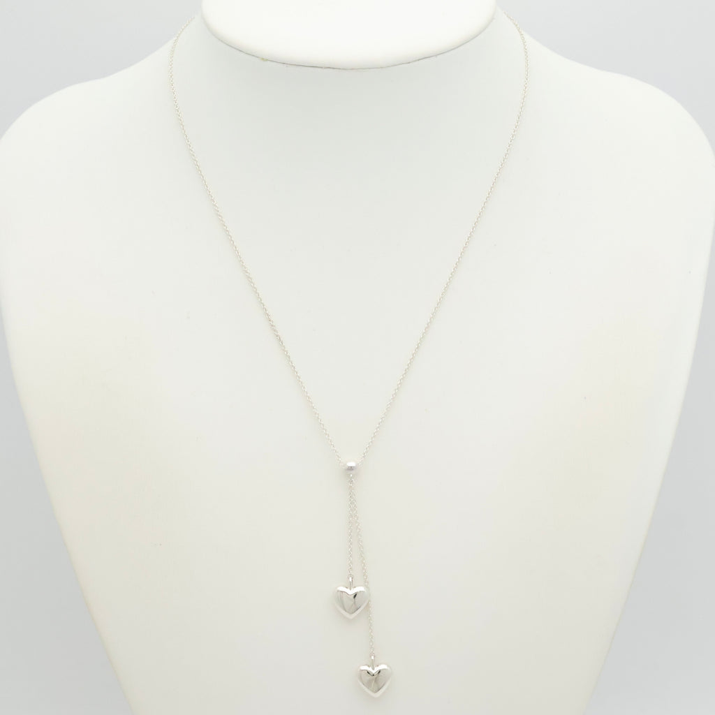 TIFFANY&Co. ダブル ドロップ ハート ネックレス AG925