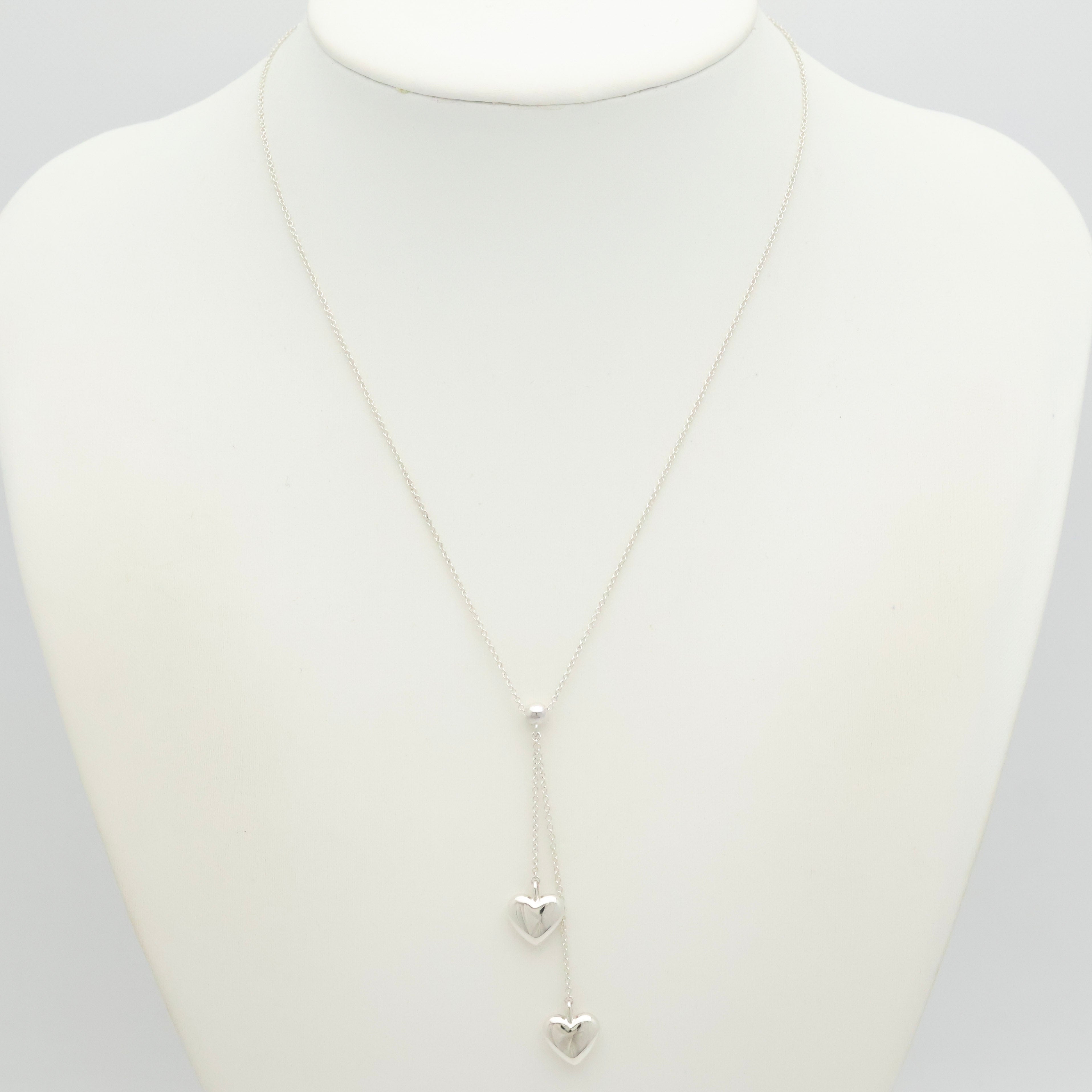 TIFFANY&Co. ダブル ドロップ ハート ネックレス AG925