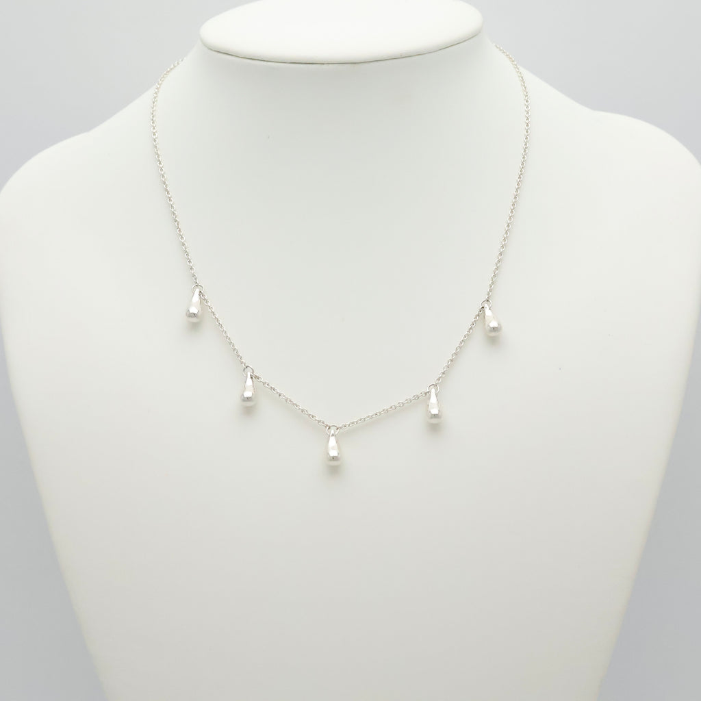 Tiffany & Co. Elsa Peretti Five 5 Teardrop Necklace Sterling Silver 925