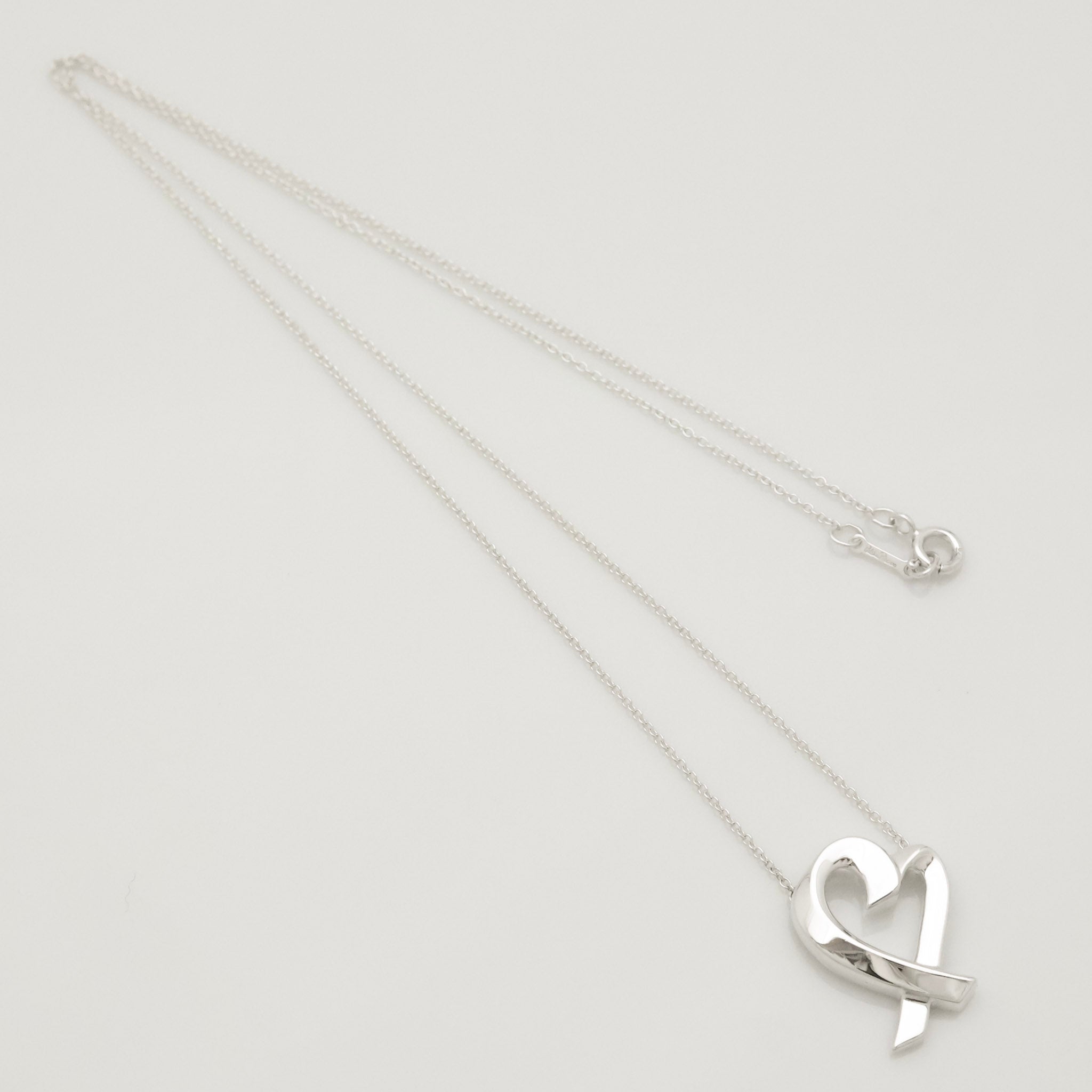Tiffany & Co. Loving Heart Pendant Necklace Sterling Silver 925 
